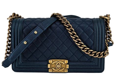 chanel navy blue boy bag|Chanel boy original.